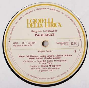 LP Ruggiero Leoncavallo: Pagliacci (Pagine Scelte) 366002