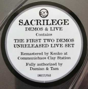 LP Sacrilege: Ambulance Station Squat, London, 1985 + The First & Second Demos  LTD | CLR 83941