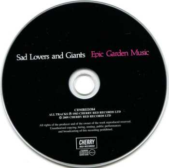CD Sad Lovers And Giants: Epic Garden Music 460118