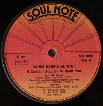 LP Saheb Sarbib Quintet: It Couldn't Happen Without You 474960