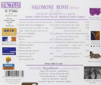 CD Salomone Rossi: Canti Di Salomone A 3 Parti - Sonata E Salmi  -  Mottetto  348467