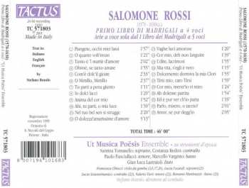CD Salomone Rossi: Primo Libro Di Madrigali A 4 Voci / Arie A Voce Sola Dal I Libro Dei Madrigali A 5 Voci 252926