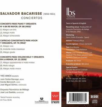 CD Salvador Bacarisse: Conciertos 175214