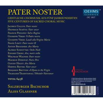 CD Salzburger Bachchor: Pater Noster - Geistliche Chormusik Aus Fünf Jahrhunderten 538867