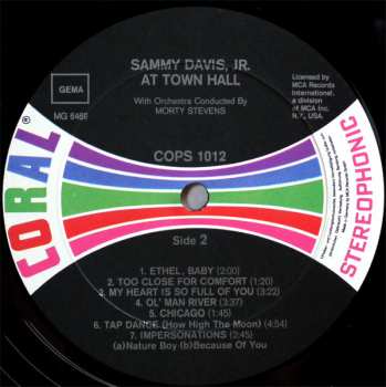 LP Sammy Davis Jr.: Sammy Davis, Jr. At Town Hall 360309