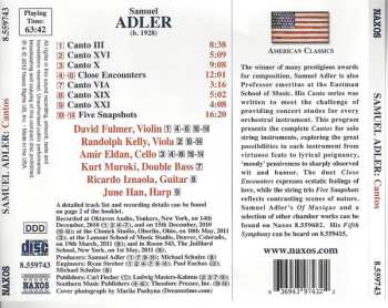 CD Samuel Adler: Cantos • Close Encounters • Five Snapshots 540519