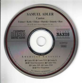CD Samuel Adler: Cantos • Close Encounters • Five Snapshots 540519