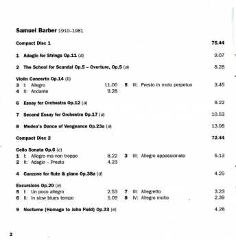 2CD Samuel Barber: Adagio For Strings / Violin Concerto / Orchestral & Chamber Works 49044