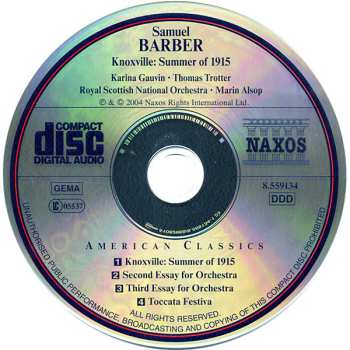 CD Samuel Barber: Knoxville: Summer Of 1915 • Essays For Orchestra Nos. 2 And 3 461705