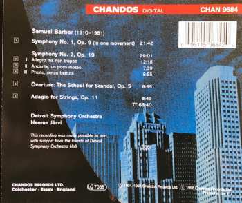 CD Samuel Barber: Symphonie 1 & 2 / Overture: The School For Scandal / Adagio For Strings 153961