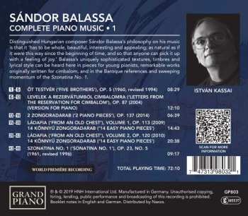 CD Sándor Balassa: Complete Piano Music • 1 331307