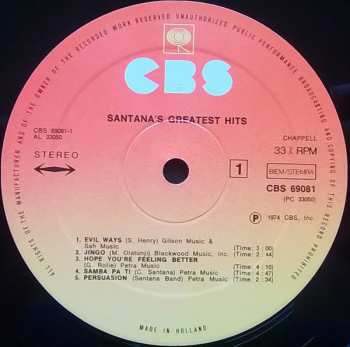 LP Santana: Santana's Greatest Hits 109752