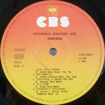 LP Santana: Santana's Greatest Hits 410441