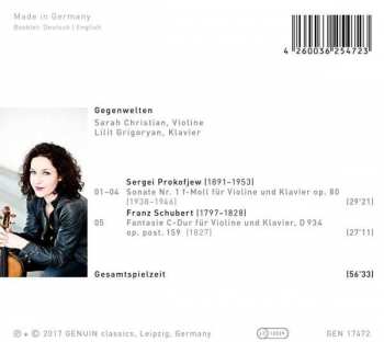 CD Sarah Christian: Gegenwelten: Werke Von Sergei Prokofjew Und Franz Schubert 333310