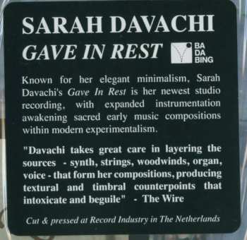 LP Sarah Davachi: Gave In Rest 470065
