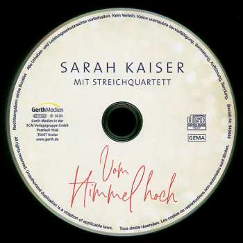 CD Sarah Kaiser Mit Streichquartett: Vom Himmel Hoch 396390