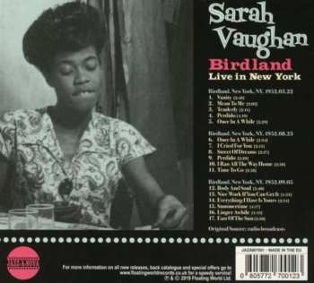 CD Sarah Vaughan: Birdland Live In New York DIGI 269749