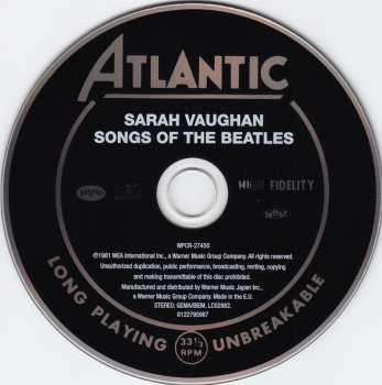 CD Sarah Vaughan: Songs Of The Beatles 49516