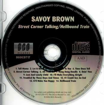 CD Savoy Brown: Street Corner Talking / Hellbound Train 341008