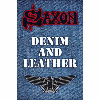 Merch Saxon: Textilní Plakát Denim & Leather