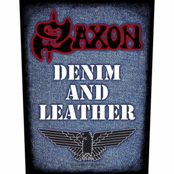Merch Saxon: Zádová Nášivka Denim & Leather