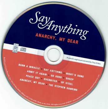 CD Say Anything: Anarchy, My Dear DIGI 281884