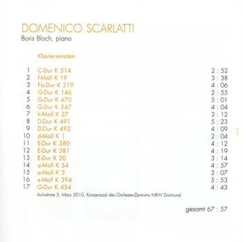 CD Domenico Scarlatti: Piano Works 6 457642