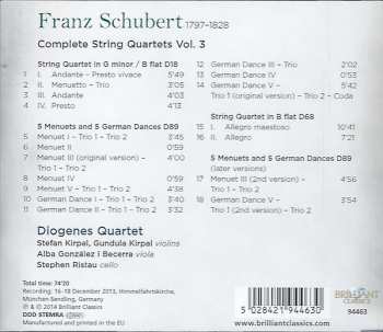 CD Franz Schubert: Complete String Quartets, Volume 3 (String Quartet D18 / 5 Menuets And 5 German Dances D89 / String Quartet D68)