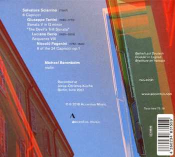 CD Salvatore Sciarrino: Sciarrino, Tartini, Berio, Paganini 450097