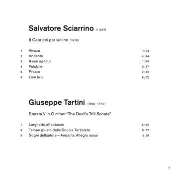 CD Salvatore Sciarrino: Sciarrino, Tartini, Berio, Paganini 450097