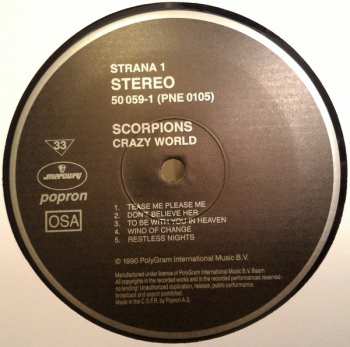 LP Scorpions: Crazy World 43206