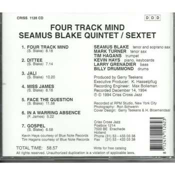 CD Seamus Blake Quintet: Four Track Mind 502403