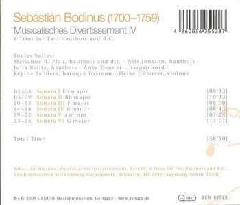 CD Sebastian Bodinus: Musicalisches Divertissement IV (6 Trios For Two Hautbois And B.C.) 523426