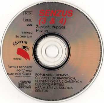 CD Senzus: Senzus 3&4 (Župajdá, Župajdá / Havran) 422618