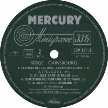 9LP/Box Set Serge Gainsbourg: Intégrale Des Enregistrements Studio, Volume 1 : 1958-1970  LTD 406189