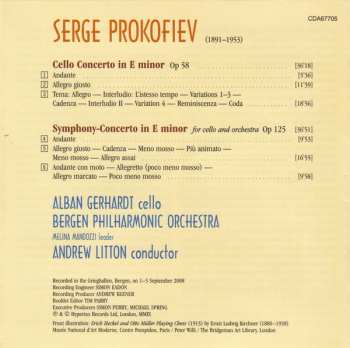 CD Sergei Prokofiev: Cello Concerto • Symphony-Concerto 174097