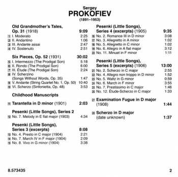 CD Sergei Prokofiev: Childhood Manuscripts; Old Grandmother's Tales; Six Pieces, Op. 52 265822