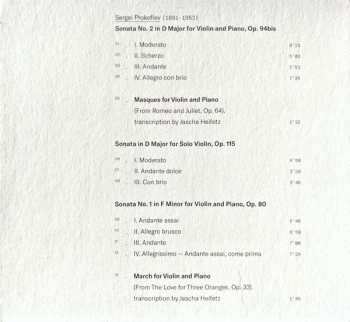 CD Sergei Prokofiev: Masques — Sonatas For Violin And Piano 364824