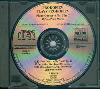 CD Sergei Prokofiev: Prokofiev Plays Prokofiev (Recorded in 1932 and 1935) 314705
