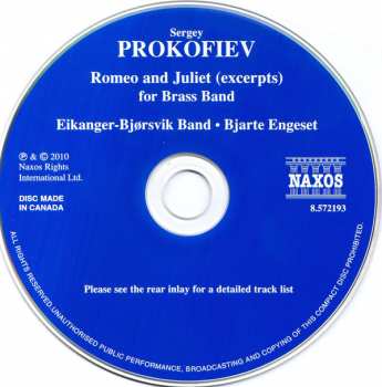 CD Sergei Prokofiev: Romeo And Juliet For Brass Band 290643