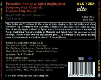 CD Sergei Prokofiev: Romeo & Juliet (Highlights); Symphony No.1 "Classical"; Lieutenant Kije (Suite) 296357