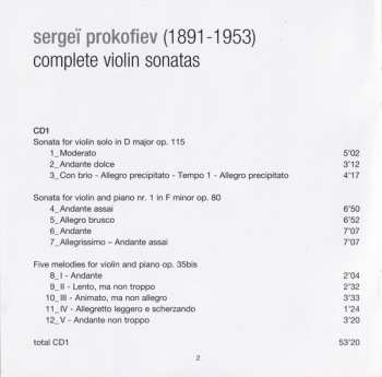 2CD Sergei Prokofiev: Sergeï Prokofiev Complete Violin Sonatas 298004