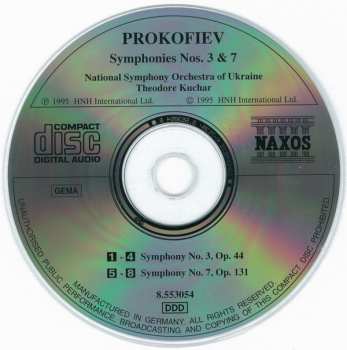 CD Sergei Prokofiev: Symphonies Nos. 3 And 7 195758