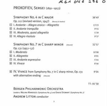 SACD Sergei Prokofiev: Symphonies Nos 4 [1947] & 7 119332