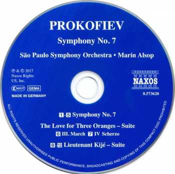 CD Sergei Prokofiev: Symphony No. 7; Lieutenant Kijé - Suite; March And Scherzo From "The Love For Three Oranges" 248812