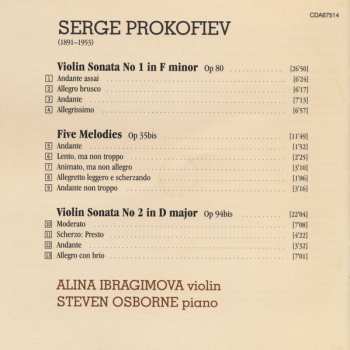 CD Sergei Prokofiev: Violin Sonatas - Five Melodies 348914