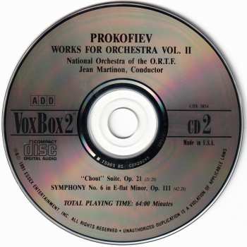 2CD Sergei Prokofiev: Works For Orchestra Vol. 2 309706