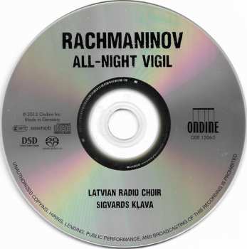 SACD Sergei Vasilyevich Rachmaninoff: All-Night Vigil 149583