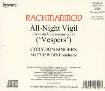 CD Sergei Vasilyevich Rachmaninoff: All-Night Vigil ('Vespers') Op 37 323282