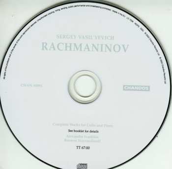 CD Sergei Vasilyevich Rachmaninoff: Complete Works For Cello and Piano 294448